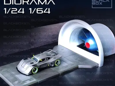 Wind Tunnel Diorama 1-24 and 1-64th scale 3D print model 3D print model