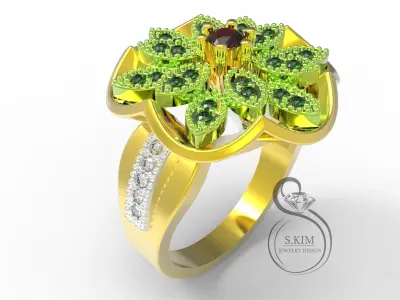 Ring ang earrings 3D Print Model 3D print model