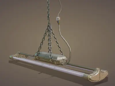 Industrial Neon Tube Low-poly 3D model