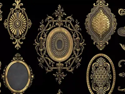 4K 3D ASSETS OF CLASSICAL ORNAMENTS  Low-poly 3D model