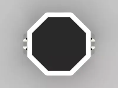 Modern octagonal man ring with black onyx model mr0233 3D print model