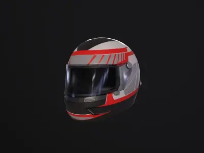 Racing helmet Low-poly 3D model