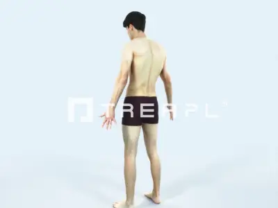 Prime E Beach Animated Rigged Sports Man Low-poly 3D model