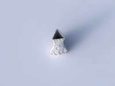 Vase puffy triangle with cavities 3D print model