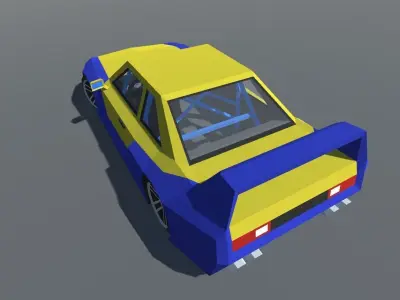 Muscle Touring Car with Interior MOBILE READY Low-poly 3D model