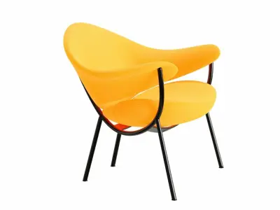 Arm Chair luxury yellow  3D model