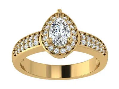 Pear Halo Ring 4164 3D print model