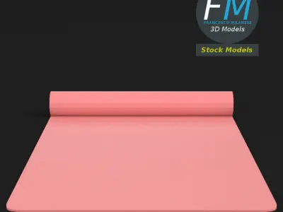 Half rolled yoga mat 3D model