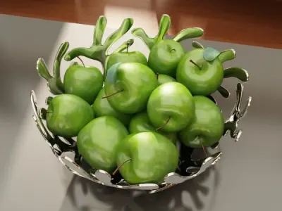 Fruit in Bowls Collection 3D model