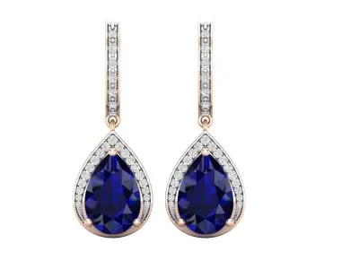 AV 367 Diamond Ladies Dangling Drop Earrings 3D print model