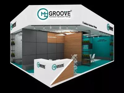 9mtr x 7mtr two side open exhibition stand 3D print model