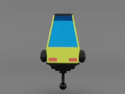 future green car Low-poly 3D model
