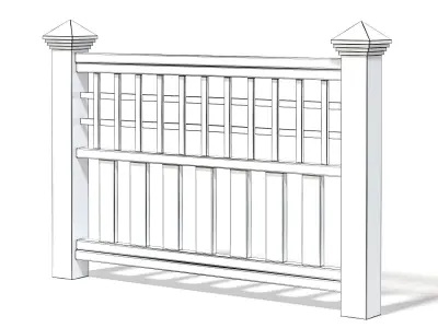 Wooden Fence 3D Model 3D model