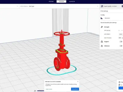 Gate valve 3D print model