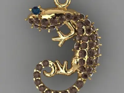 pendant lizard 3D print model