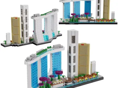 Lego Architecture Skyline - 21057 Singapore 3D model