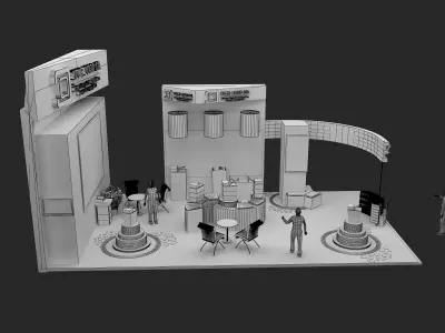 Booth Exhibition Stand a466c 3D model