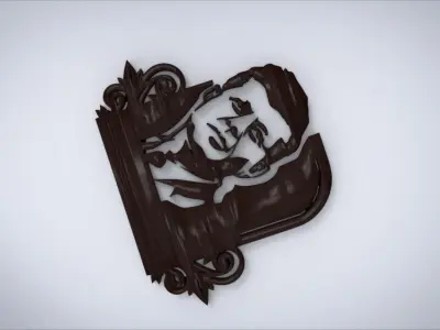 Wall decoration with John F Kennedy motif 3D print model