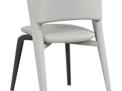 Faux Leather Upholstered Curved Back 3D model