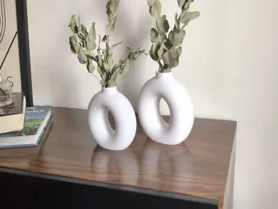SET OF 4 DONUT VASES BOHO NORDIC MINIMALIST BOHEMIAN 3D PRINT 3D print model