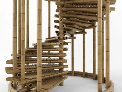 rattan stairs 3D model