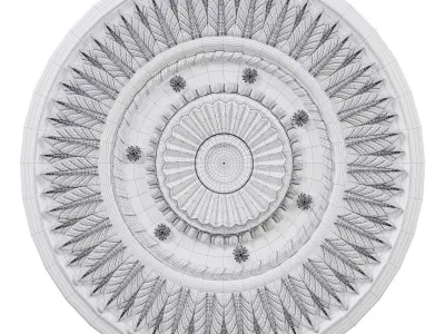 corinna medallion 33 in white finish by macys 3D model