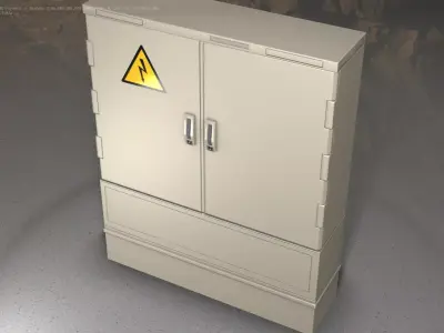 Electrical Distribution Cabinet 13 Low-poly 3D model