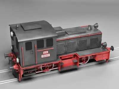 LDM-12 Diesel Shunter Locomotive Plus Boxcar Free 3D model