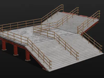 Stair 3D Model Low-poly 3D model