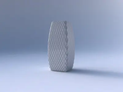 Vase rectangle with diagonal grid plates 3D print model