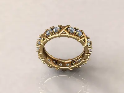 Ring Tiffany 8 Sixteen Stone Ring 3D print model 3D print model