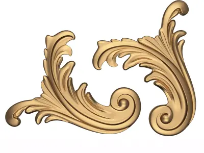 Corner Carved Plaster Molding Decoration 07 Low-poly 3D model