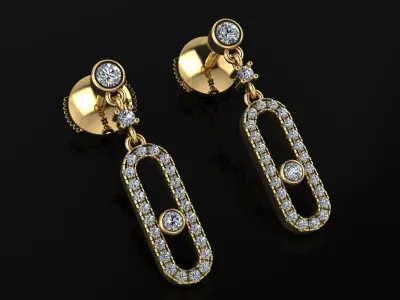 Messika Stylish Earrings 3D print model purchase