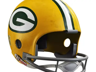 Riddell vsr 4 helmet-green bay packers 3D model