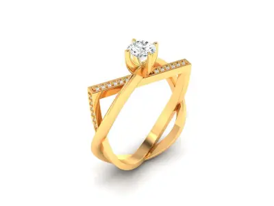 Ring M153 The luxury female ring with gems wedding 3D print model