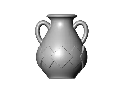 Squares pattern greek vintage urn and vase 3D print model