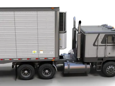 Freightliner van trailer Low-poly 3D model