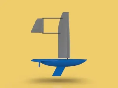 SURFING SAILING YACHT SHIP BOAT  3D model