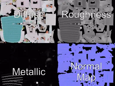 Lavender Cottage model pack Low-poly 3D model