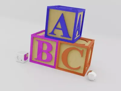 Kids Letter Blocks - ABC Letters 3D model