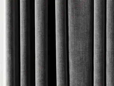 Low width curtains 01 Low-poly 3D model