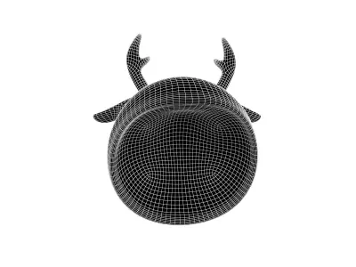 Cartoon Elk Hat v1 001 Low-poly 3D model