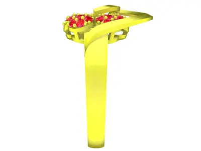 Elegant Floral Cluster Gemstone Ring 3D Jewelry Design 4512 3D print model