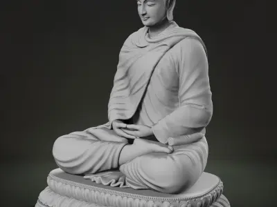 Buddha Dhyana Mudra Low-poly 3D model