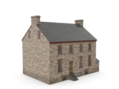 Stone house Low-poly 3D model