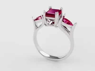 Ring emerald stone R 1 3D print model