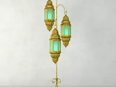 Moroccan Hanging Floor Lanterns 3D model