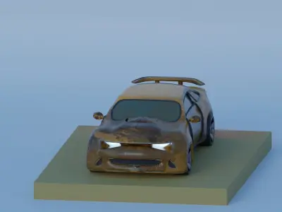 Rusty Race Car-Camaro Low-poly 3D model