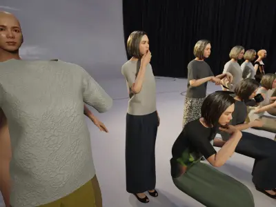 Modular Character - Asian Casual Woman - FT2 Low-poly 3D model