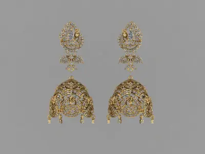 Traditional Jhumka 3D model